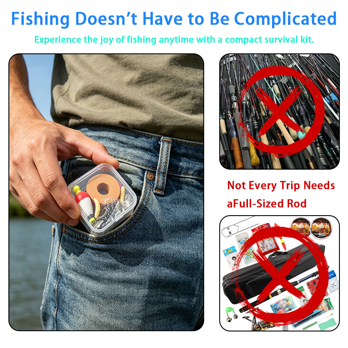 Fishing Equipment Organizer - Set di attrezzatura da pesca portatile
