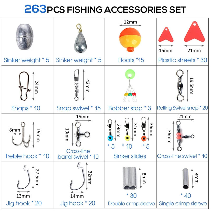 263 pezzi Set di accessori per - Fishing Equipment Organizer recensione e prezzo